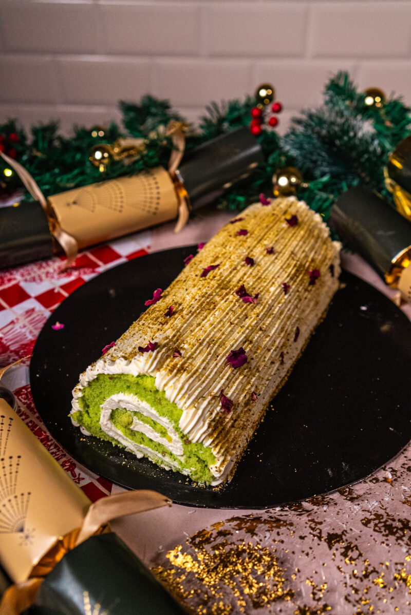 Christmas Pistachio Yule Log